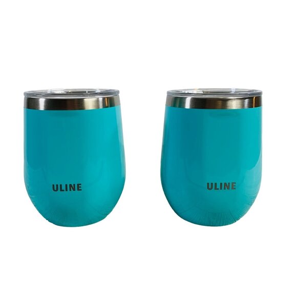 Corkcicle Stemless Wine Glass Tumbler 12 oz Cup Set of 2 Mug Tiffany Blue Lid - Picture 4 of 13